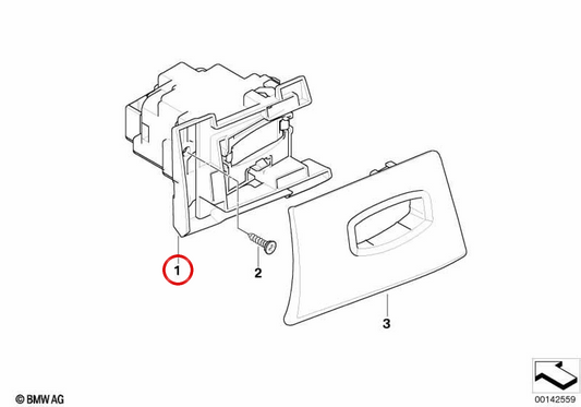 Ranura de llave inteligente OEM 66129172372 para BMW E90, E91, E92, E93. Original BMW.
