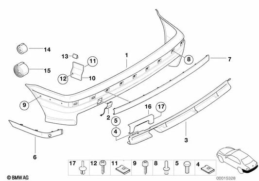 Einsatz per la serie BMW 3 E36 (OEM 51122496320). BMW originale