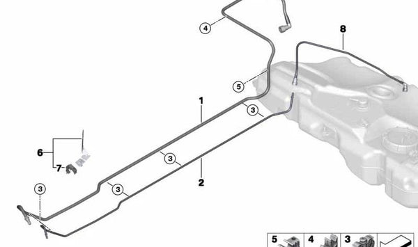 Clip doble OEM 13532754279 para MINI R55, R56, R57, R58, R59, R60, R61, F55, F56, F57. Pieza original MINI para sujeción de componentes en interiores o motor.