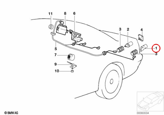 Sensore di parcheggio (PDC) OEM 66201382251 per BMW E36, E32, E31. BMW originale.