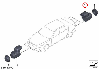 Capteur de stationnement Blue PDC Montego OEM 66209114342 pour BMW E81, E82, E87, E88, E90, E91, E92, E93, E89. BMW d'origine.
