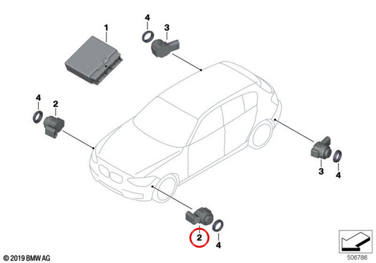 Sensor de estacionamento Mineralweiss PDC OEM 66209261624 para BMW F20, F21, F22, F23, F30, F31, F34, F35, F80, F32, F33, F36, F82, F83. BMW genuíno.