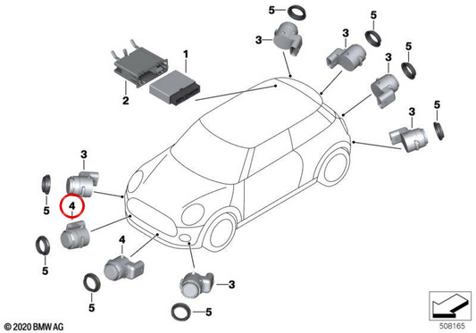Ultraschallsensor PDC grau Vigorous OEM 66209890358 für MINI F56 Cooper SE 3‑Türer... und mehr. Original MINI