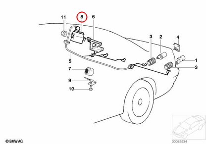 Módulo de control PDC (Sensor de aparcamiento) OEM 66218381089 para BMW E36 y E31. Original BMW.