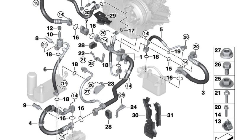 High pressure sensor OEM 64539306477 for BMW I3 (I01, I01N) and MINI (F56E, F56F, F57F). Original BMW and Mini.