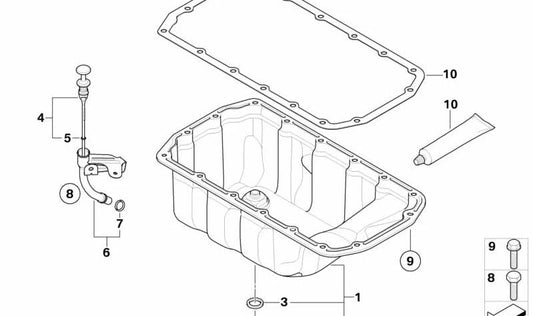 Tornillo de drenaje de aceite OEM 11137585928 para MINI R55, R56, R57, R58, R59, R60, R61. Compatible con todos los motores correspondientes. Original MINI.