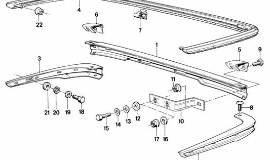 Para-choque traseiro direito para BMW Série 3 E21 (OEM 51121835490). BMW original