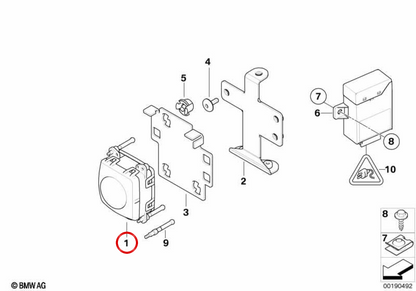Sensor de control de crucero adaptativo (ACC) OEM 66316777883 para BMW E90, E90N, E91, E91N, E92, E92N, E93, E93N. Original BMW.