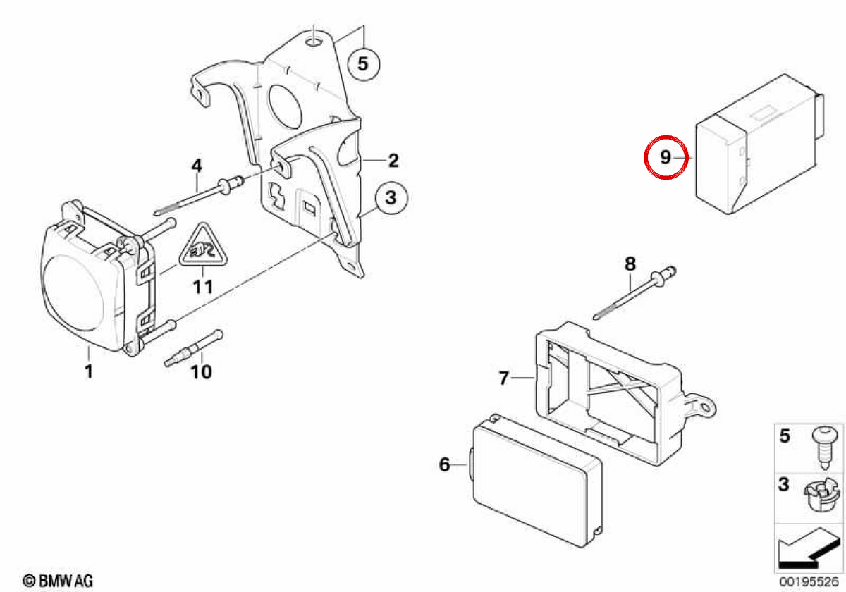 Módulo de controle LDM OEM 66316784844 para BMW E60, E61, E63, E64. BMW genuíno.