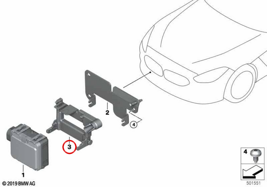 Soporte sensor de aparcamiento PDC OEM 66316883740 para BMW Z4 G29. Original BMW.