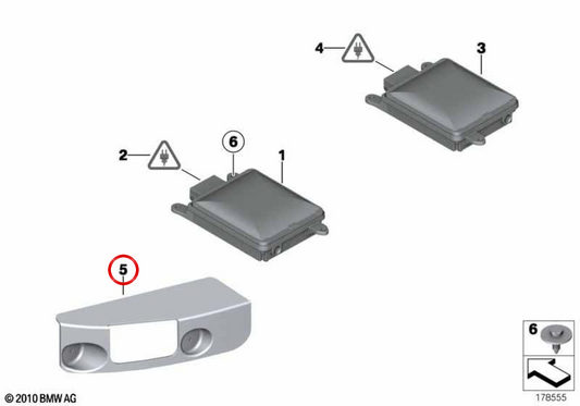 Rechtsschutz OEM 66326783358 für BMW F01, F02, F04. Original BMW.