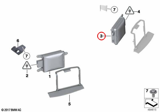 Sensor de alerta de cambio de carril izquierdo OEM 66326873287 para BMW F07, F10, F11, F18. Original BMW.