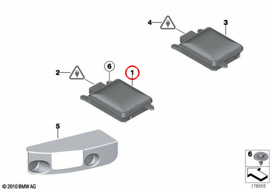 OEM 66326880094 Avviso di cambio di corsia di sinistra per BMW F07, F10, F11, F01, F02, F04. BMW originale.