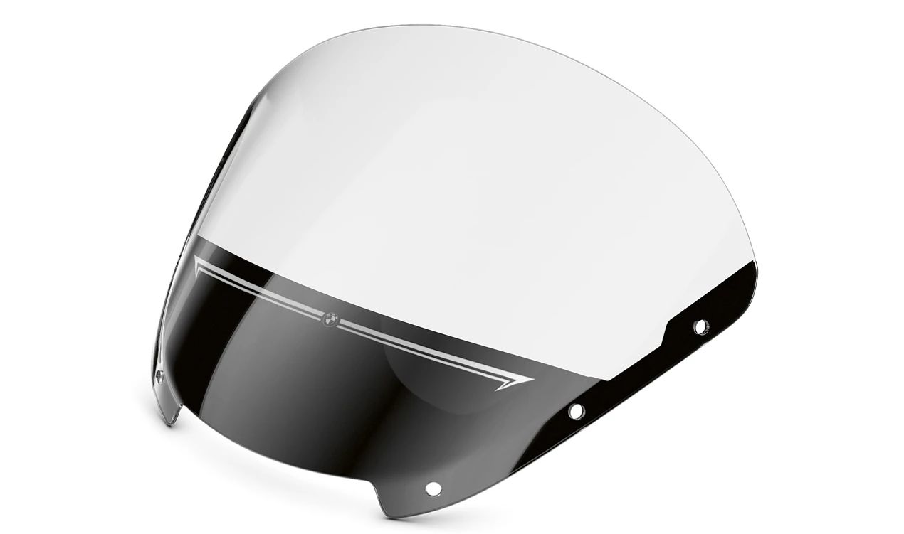 Cúpula frontal oscurecida OEM 77339444311 para BMW Motorrad R 18 B y R 18 Transcontinental. Mejora el confort en ruta y añade un estilo personalizado. Original BMW Motorrad.