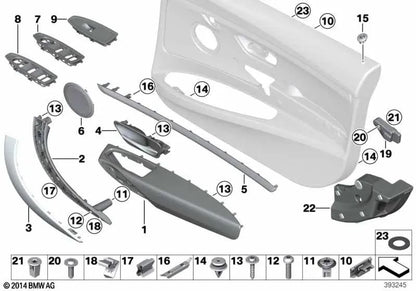 Front left accent strip for BMW F34, F34N (OEM 51417315331). Original BMW