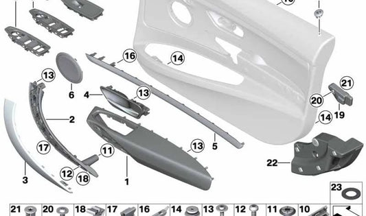 Stampo accento frontale sinistro per la serie BMW 3 F34, F34N (OEM 51418057641). BMW originale