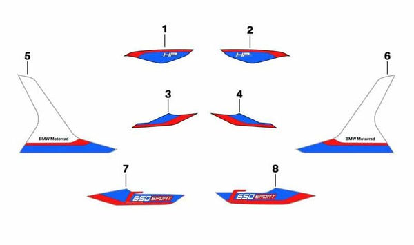 Embellecedor lateral delantero izquierdo OEM 51148404683 para motos BMW C 600 Sport, C 650 Sport. Original BMW Motorrad.