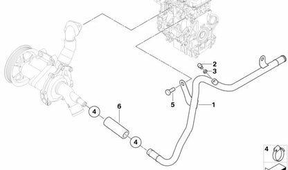 Tubería de líquido refrigerante OEM 11537629401 para MINI R50, R52, R53. Original MINI.