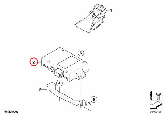 OEM lane change alert module 66519181111 for BMW E60, E61, E63, E64. Original BMW.