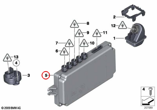 Control Module Rear Vision OEM 66536994553 for BMW F07, F10, F11, F25. Original BMW.
