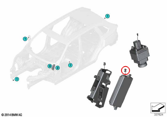 Módulo central cámaras 360º Surround View OEM 66539461605 para BMW G11, G12, G30, G31, G32, G38, F90, G01, G02, G05, G06, G07, G08, G09, I20, I21, I15, I16. Original BMW.