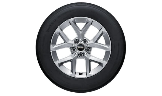 Rueda completa de invierno Y-Spoke 896 Orbit Grey 17" OEM 36115A8E5B7 para MINI Countryman U25 (10/2022 - 03/2025). Original MINI.