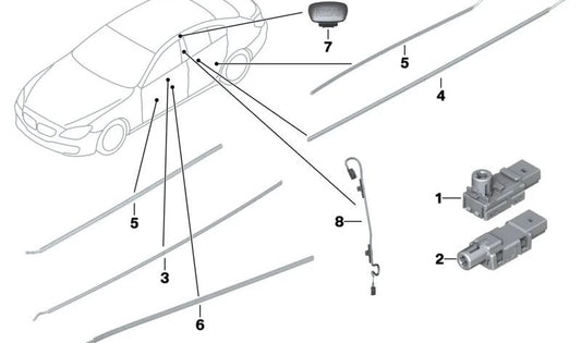 Guía de luz para hueco de puerta derecha OEM 61319200308 para BMW F06 (640d/i, xDrive). Original BMW.