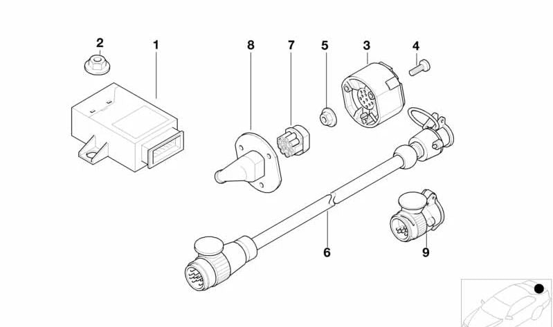13 broches de connecteur pour les séries BMW 1 F40, F70, série 2 F44, G87, 3 Série E46, 5 E39 E39, X2 F39, X5 E53 (OEM 61131378988). BMW d'origine