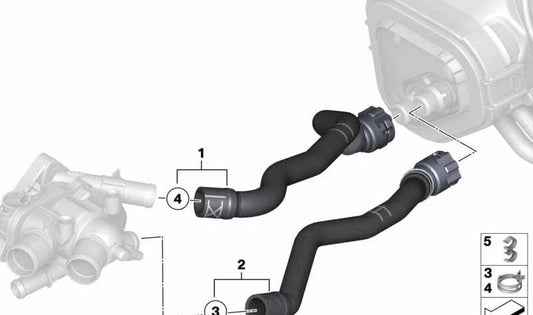 Tubo de retorno del radiador OEM 64217609822 para MINI R55, R56, R57, R58, R59, R60, R61, F55, F56. Original MINI.