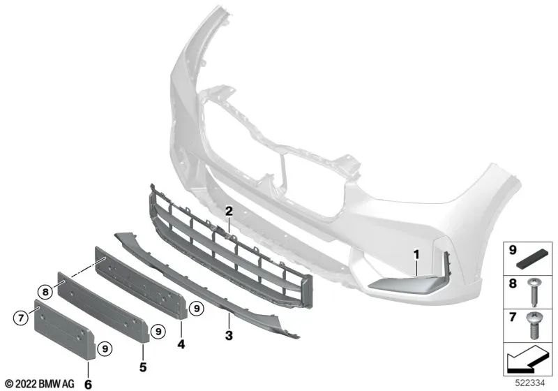 Abbellis anteriore sinistro per BMW X1 U11, U12 (OEM 5115A2C847). BMW originale