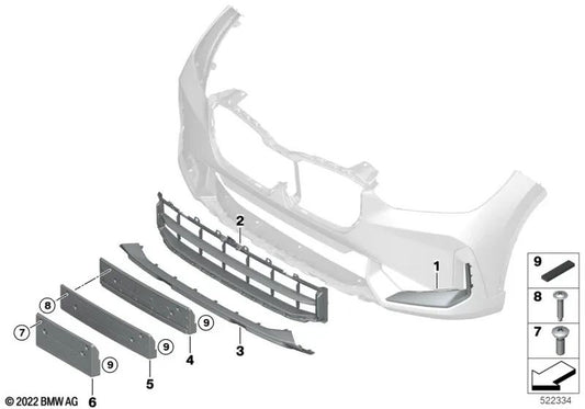 Abbellis anteriore sinistro per BMW X1 U11, U12 (OEM 5115A2C847). BMW originale