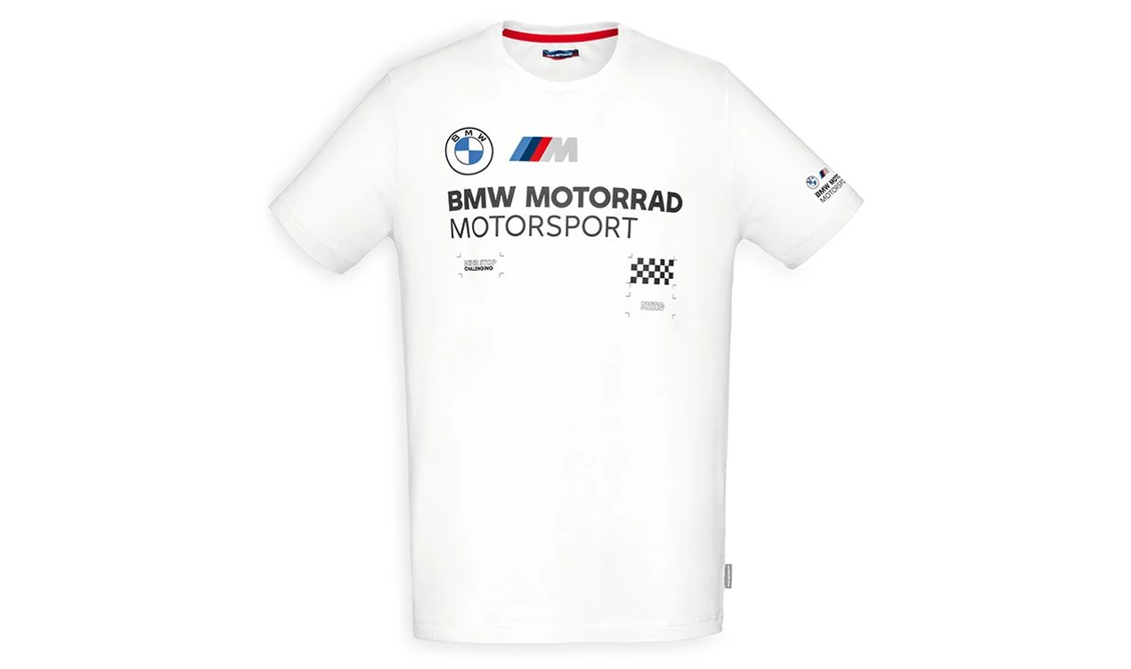 BMW MOTORAD M MOTORS DIEMENTO MOTORE DELLA T -SHIRT TAMESA XXL OEM 76615A812C4 per BMW Motorrad. Design sportivo con loghi BMW e M al petto. BMW MOTORAD originale.