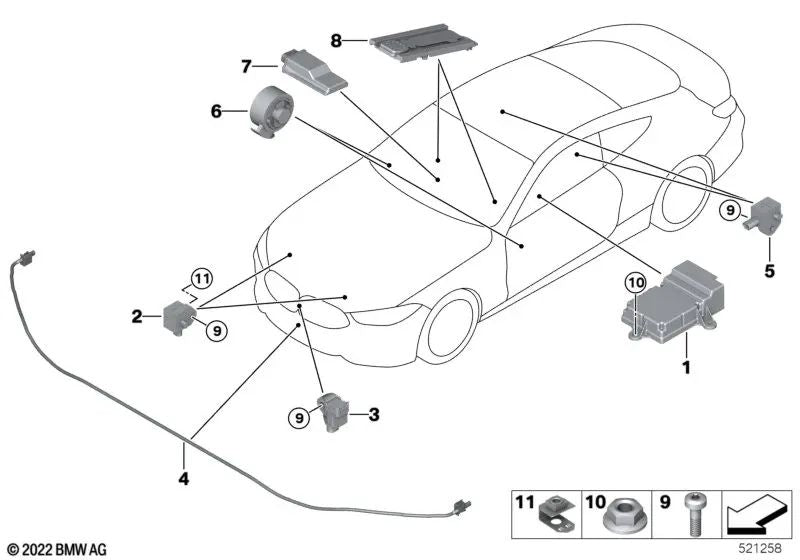 Unité de contrôle de l'airbag pour BMW 5 F90N Series, G30, G30N, G31, G31N, G38, série 6 G32, G32N, série 7 G11, G11n, G12, G12N, série 8 F91, F92, F93, G14, G15, G16, X3 G01, G01N, X4 G02, G02N (OEM 65775A656B8). BMW d'origine