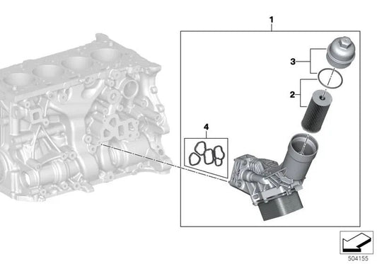 Tapa del filtro de aceite OEM 11428595438 para BMW G20, G30, G11, X3, X5, Z4... y más. Original BMW.
