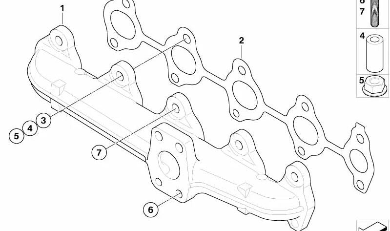 Porca de flange sextavada para BMW E85, MINI R55, R56 (OEM 18207524216). BMW original