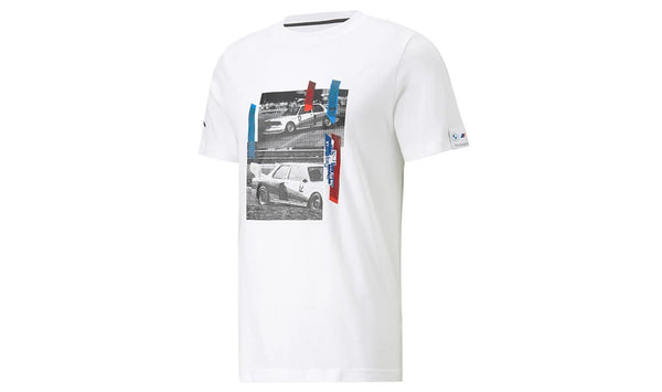 Camiseta gráfica BMW M Motorsport blanca talla M OEM 53814002M para colección BMW Motorsport 2023. Original BMW.