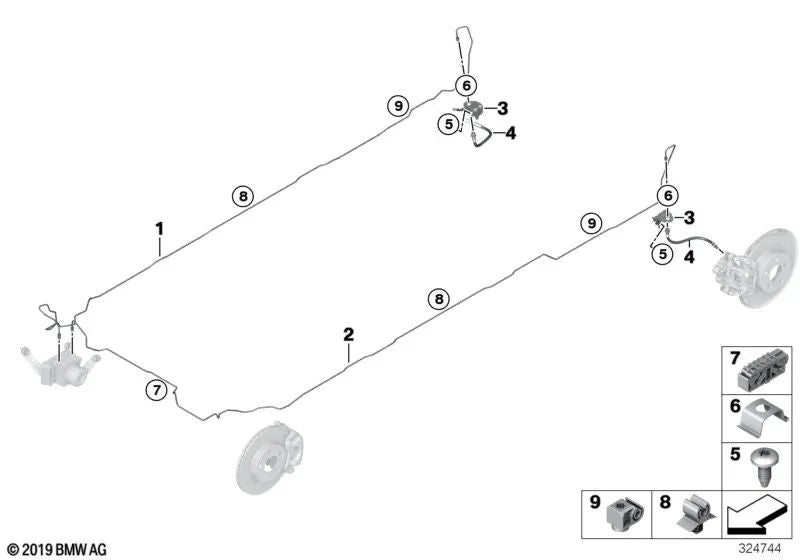 DSC Hydroaggregat pipe for BMW I01, I01N (OEM 34326874623). Original BMW.