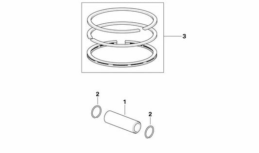 Anel de pistão OEM 11252343445 para BMW Motorrad F 650, F 650 ST (FE169) 1993-2000. Substituição original do BMW Motorrad.