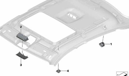 Soporte para gafas OEM 51447329290 para BMW X5 (F15) y BMW X6 (F16). Color gris. Original BMW.