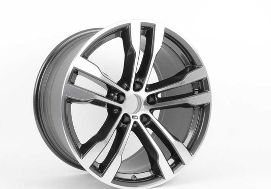 Llanta original BMW M Doble Radio 468 OEM 36117846789 en 20" para BMW X5 (F15) y X6 (F16). Acabado bicolor gris orbit brillante. Para eje trasero. Original BMW.