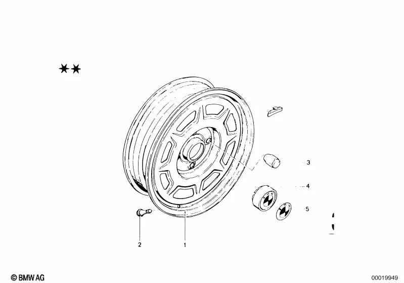 Dado della ruota per BMW E46, F30, F80 (OEM 3613111311). BMW originale