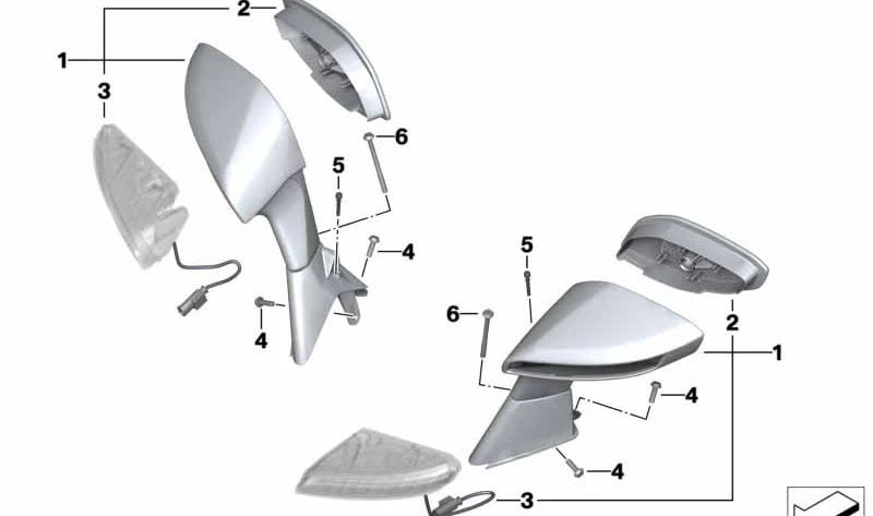 Intermitente LED delantero izquierdo OEM 63128556875 para motos BMW C Evolution, C 650 GT. Original BMW Motorrad.