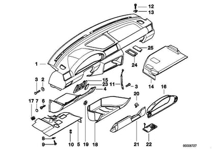 Adorno 37X18 Marco Interruptor Consola Central Para Bmw E36 . Original Recambios