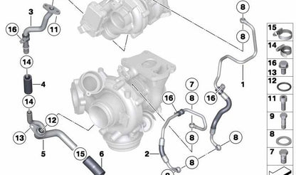 Junta tórica (O-Ring) OEM 11427832782 para BMW F30, F31, F32, F33, F34, F36, E60, E61, F07, F10, F11, E63, E64, F06, F12, F13, F01, F25, F26, E70, F15, E71, F16. Original BMW.