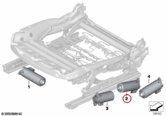 Motore per regolazione dell'altezza OEM 67316973595 per BMW E81, E82, E87, E88, E90, E91, E92, E84, F25, F26, E89. BMW originale.
