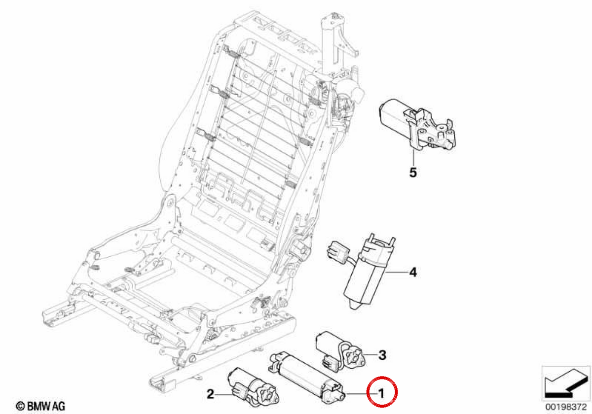 MOTOR LAGITUDINAL -Einstellung OEM 67316973600 für BMW E82, E88, E90, E92, E93. Original BMW.