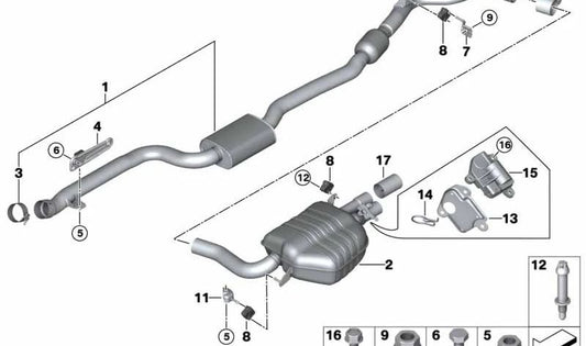 Supporto di trasmissione BMW F30N (OEM 18208631817). BMW originale