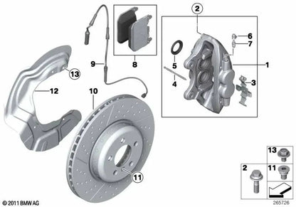 Carcasa del freno de M Performance para BMW F20, F21, F22, F23, F30, F31, F34, F32, F33, F36 (OEM 34106875656). Original BMW