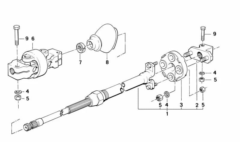 Eje de dirección inferior para BMW (OEM 32312294361). Original BMW