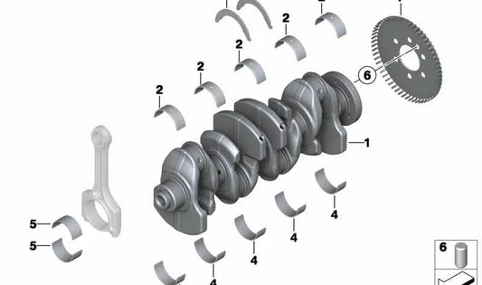 Rueda impulsora cigüeñal OEM 11227634295 para MINI {R55, R56, R57, R58, R59, R60, R61} y BMW {F20, F21, F30, F31}. Original MINI y BMW.